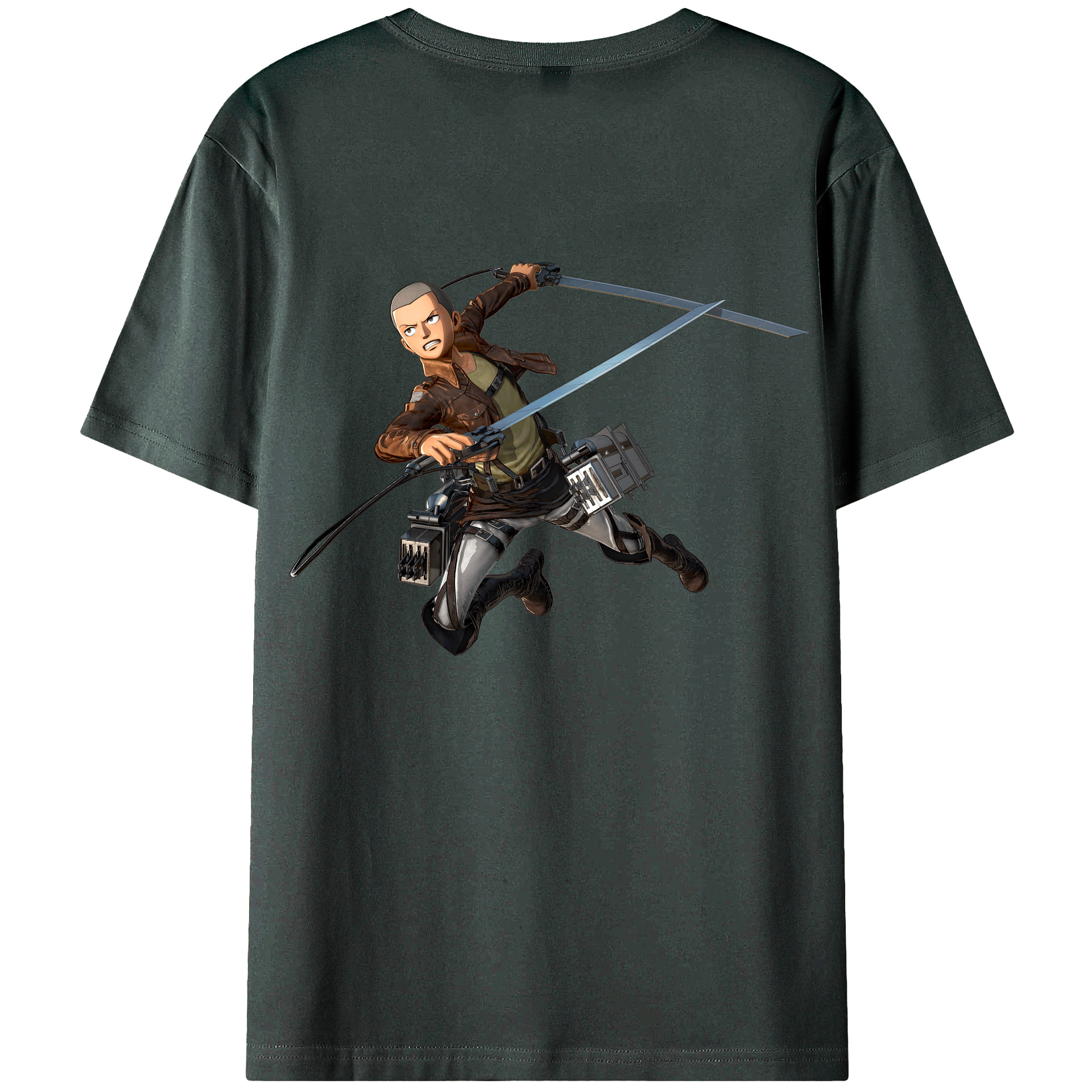 （画像用） 進撃の巨人 コニー·スプリンガー Attack on Titan Connie Springer 綿100％ メンズ半袖Tシャツ（バックプリント） 通気性